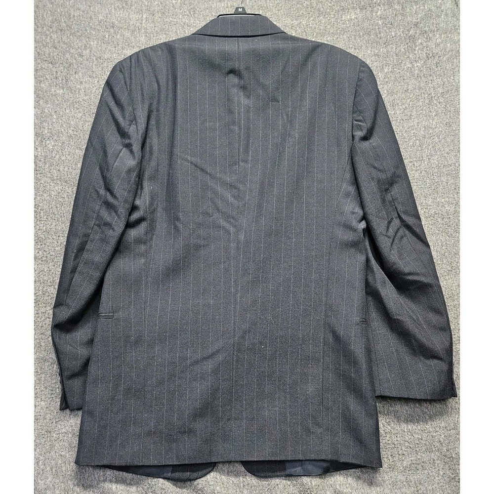 Levis Vintage Exact Blazer Mens 46L Dark Gray Pinstriped Suit Jacket Sport Coat - Picture 8 of 12